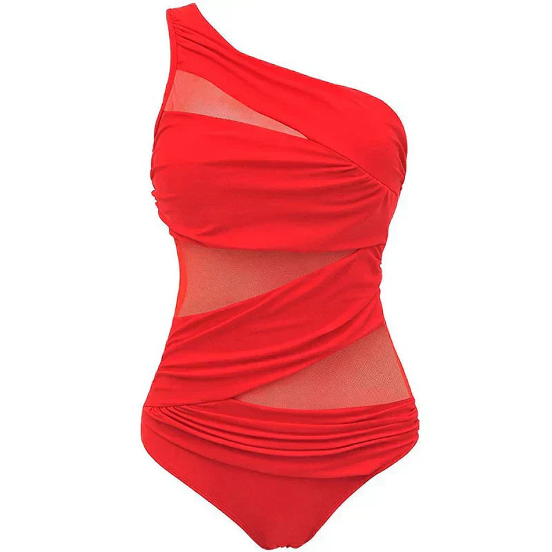 Maren | Asymmetrischer Badeanzug mit Mesh-Detail