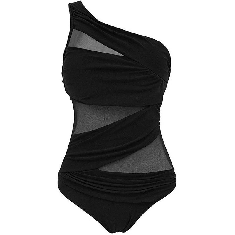 Maren | Asymmetrischer Badeanzug mit Mesh-Detail