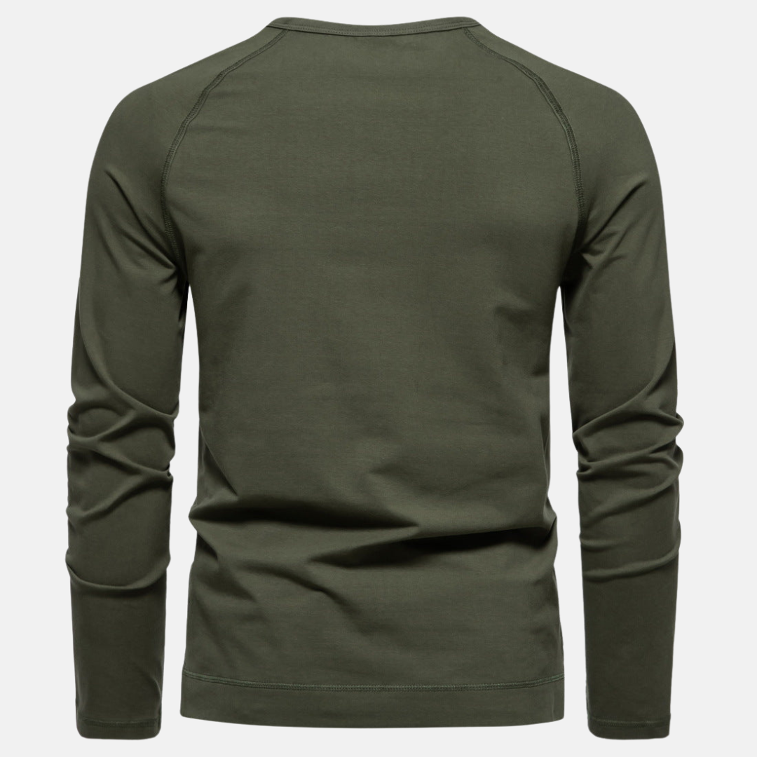 Finn | Baumwoll-Langarm-Henleyshirt