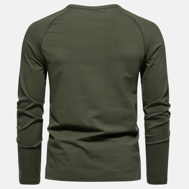 Finn | Baumwoll-Langarm-Henleyshirt