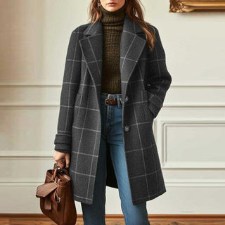 Gerhild | Retro Revers Karo Mantel