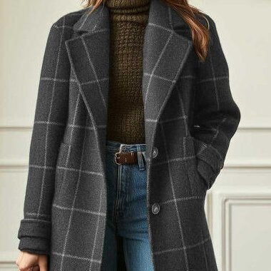 Gerhild | Retro Revers Karo Mantel
