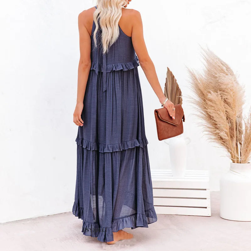 Lou | Elegantes ärmelloses Kleid mit Rüschen
