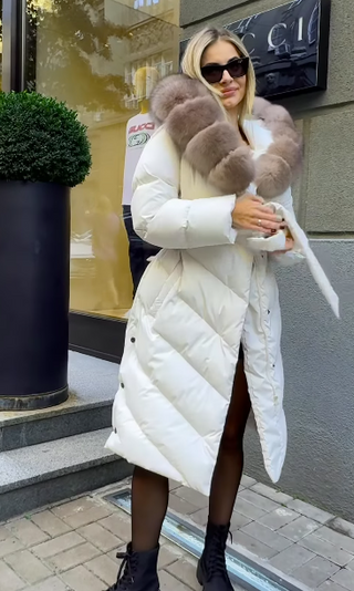 Christina | Elegante Freizeitjacke mit Kunstfellkragen