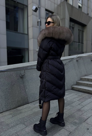 Christina | Elegante Freizeitjacke mit Kunstfellkragen