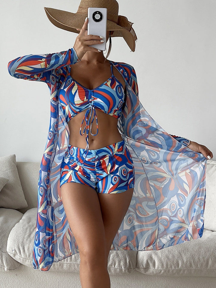 Finja | Bedrucktes 3-teiliges Bikini-Set