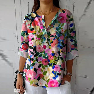 Liora | Luftige Damenbluse mit Blumenmuster