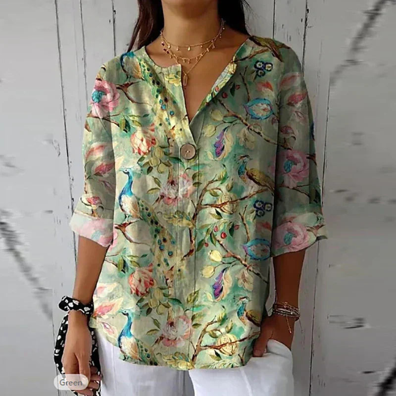Liora | Luftige Damenbluse mit Blumenmuster