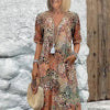 Dorina | V-Ausschnitt-Kleid mit Print