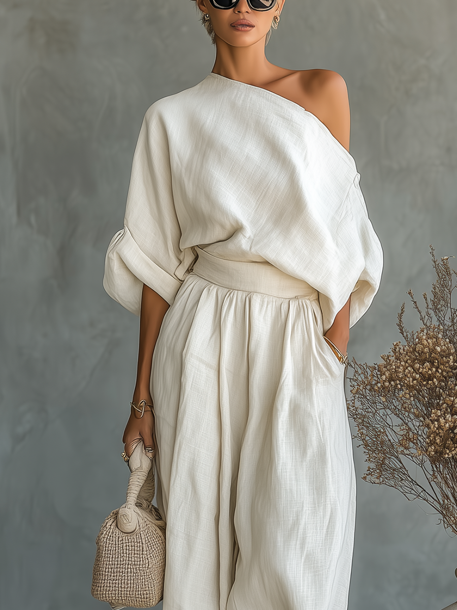 Ayla | Minimalistisches One-Shoulder-Set