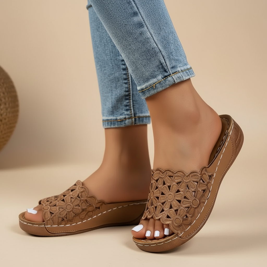Delilah | Bequeme Sandalen mit Offener Zehenpartie