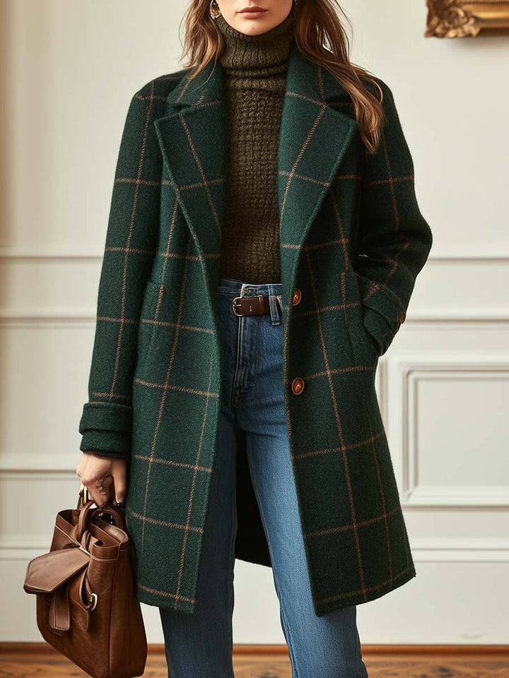 Gerhild | Retro Revers Karo Mantel
