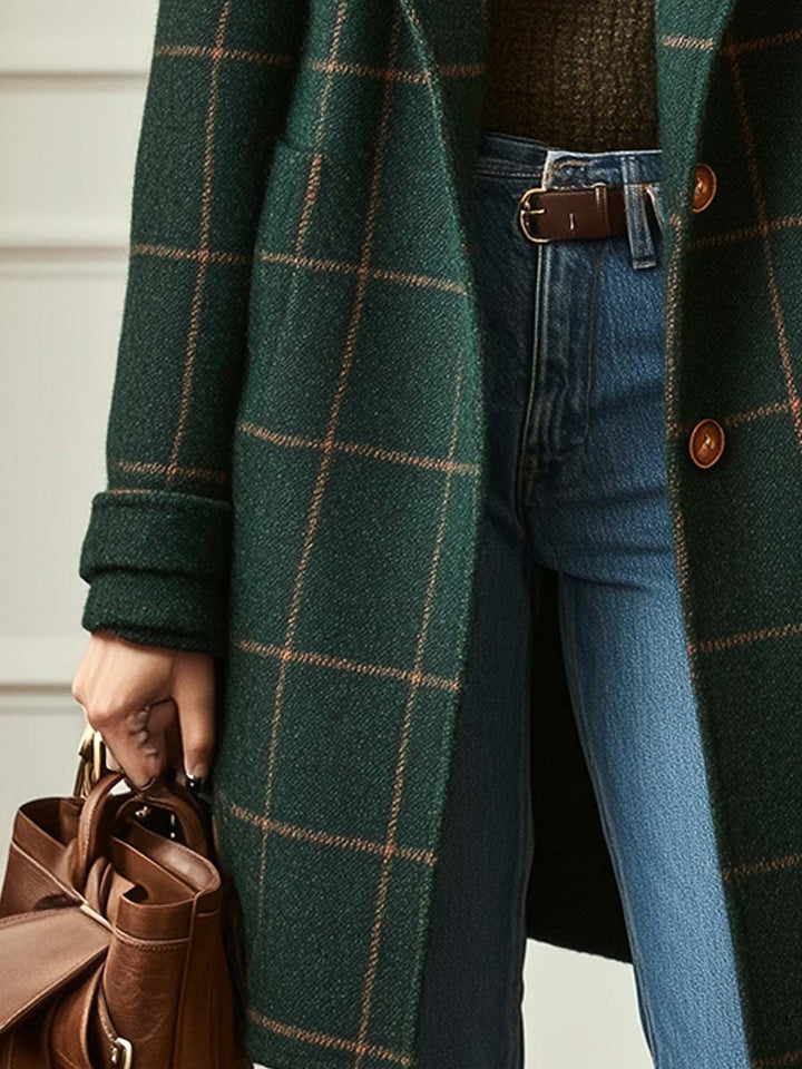 Gerhild | Retro Revers Karo Mantel