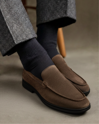 Premium Wildleder Slipper - Schwarze Sohlen