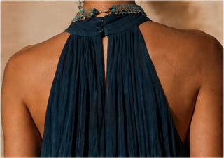 Paula | Lange Halter/V-Gradient Kleid