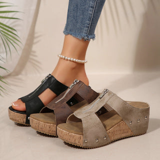 Gigi | Keilsandalen mit Reißverschluss