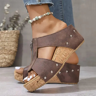 Gigi | Keilsandalen mit Reißverschluss