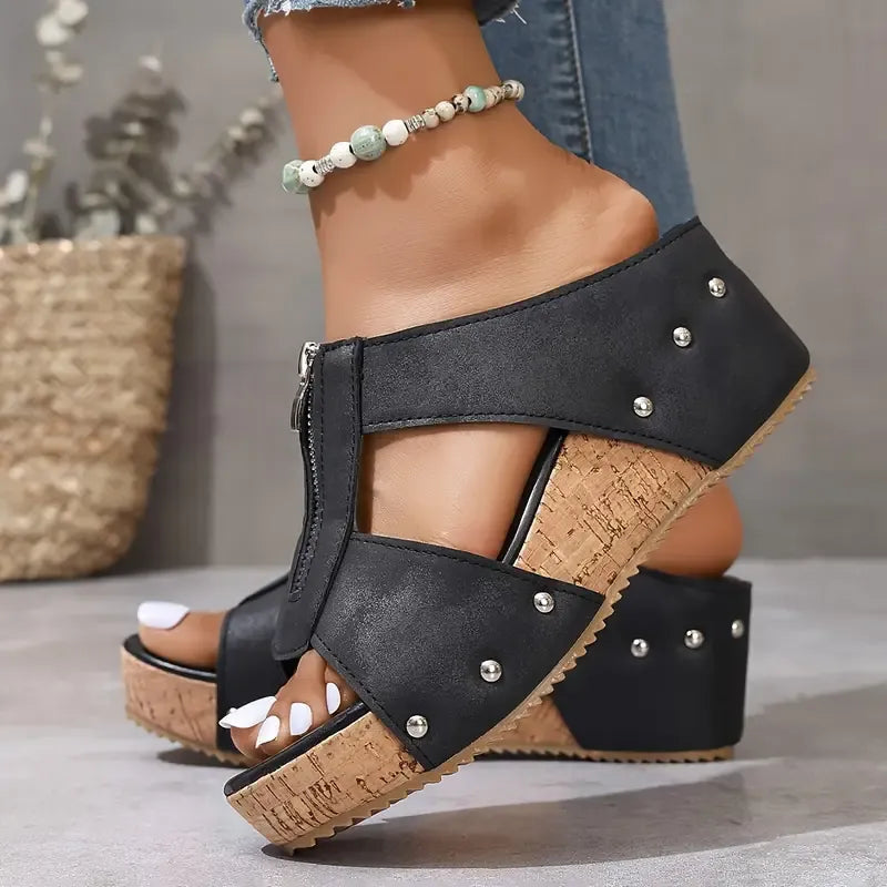 Gigi | Keilsandalen mit Reißverschluss