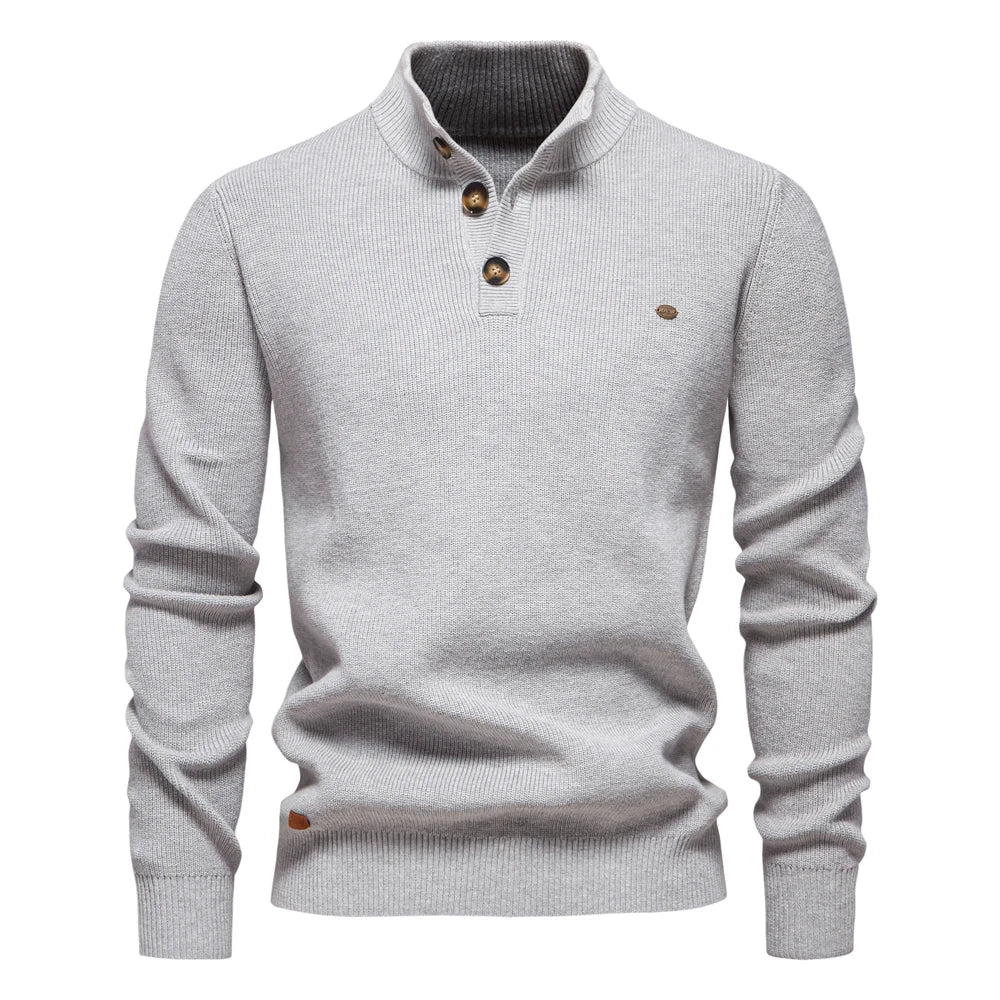 Michiel | Herren Pullover mit Knopfdessin