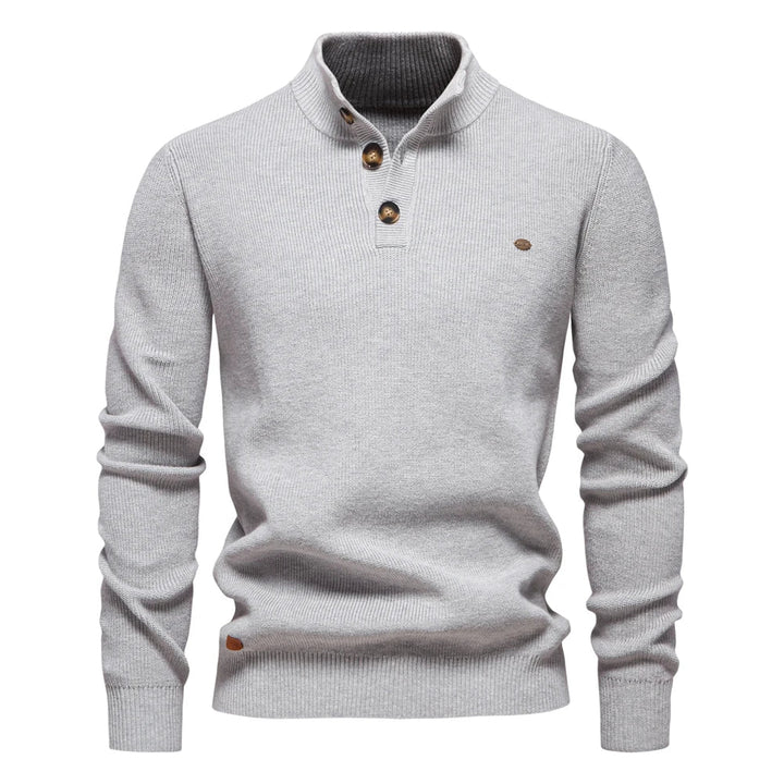 Michiel | Herren Pullover mit Knopfdessin