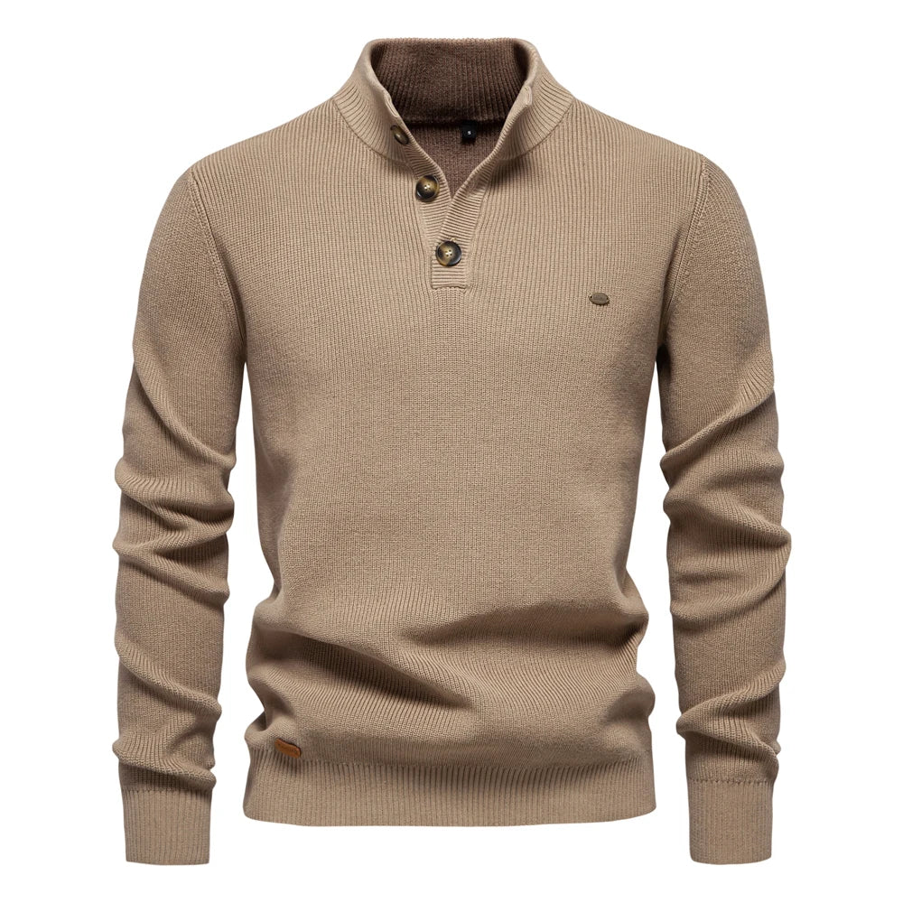 Michiel | Herren Pullover mit Knopfdessin