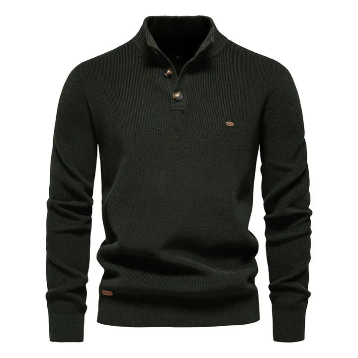 Michiel | Herren Pullover mit Knopfdessin