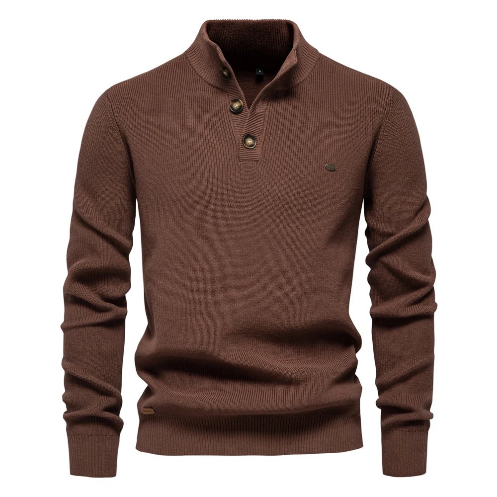 Michiel | Herren Pullover mit Knopfdessin