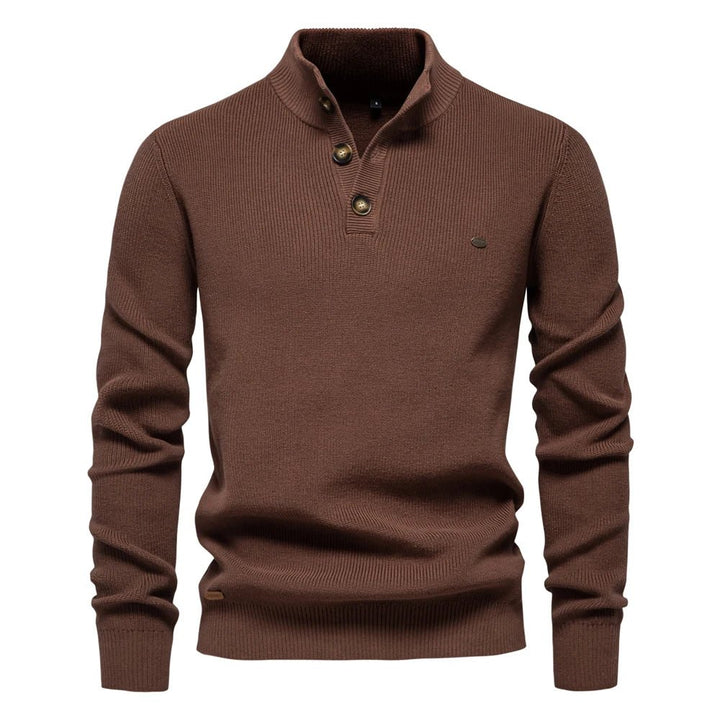 Michiel | Herren Pullover mit Knopfdessin