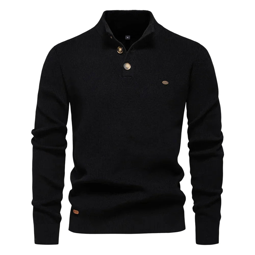 Michiel | Herren Pullover mit Knopfdessin