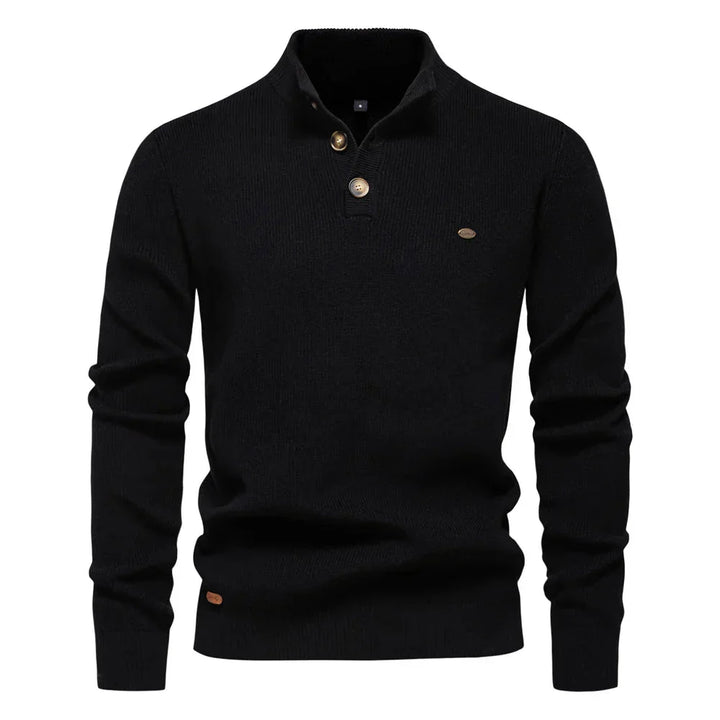 Michiel | Herren Pullover mit Knopfdessin