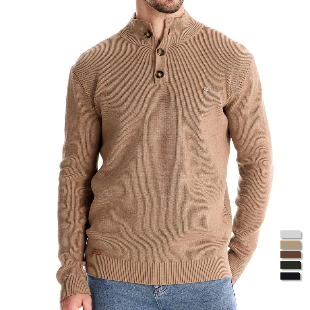 Michiel | Herren Pullover mit Knopfdessin