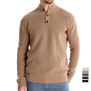 Michiel | Herren Pullover mit Knopfdessin